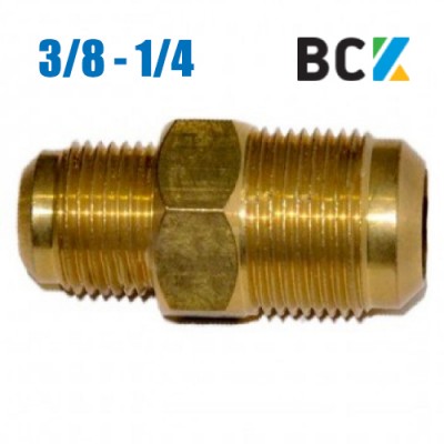 Штуцер соединитель редукционный 3/8" - 1/4" латуний дюймовий